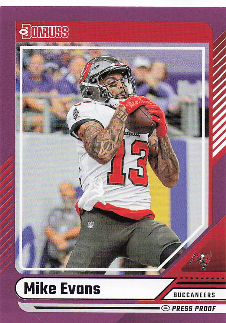 2024 Donruss Football Press Proof Purple Mike Evans #76