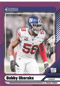 2024 Donruss Football Press Proof Purple Bobby Okereke #99