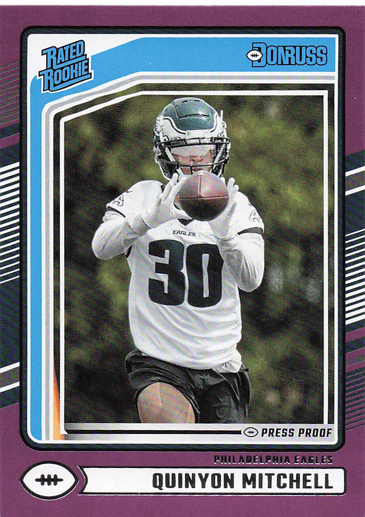 2024 Donruss Football Press Proof Purple Quinyon Mitchell #361 RC
