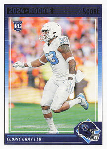 2024 Score Football Cedric Gray #367 RC