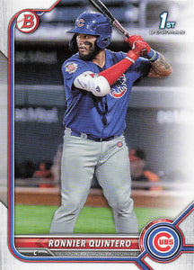 2022 Bowman Baseball Prospects Ronnier Quintero #BP-124
