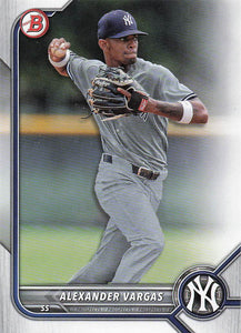 2022 Bowman Baseball Prospects Alexander Vargas #BP-140