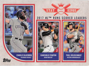 2018 Topps Big League NL Leaders Charlie Blackmon - Giancarlo Stanton - Paul Goldschmidt #303
