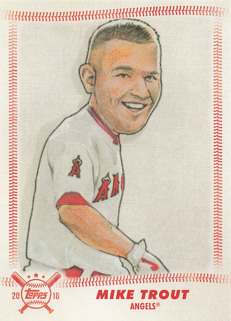2018 Topps Big League Star Caricatures Reproductions Mike Trout #SCR-MT