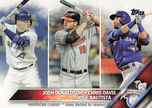 2016 Topps Baseball League Leaders Josh Donaldson - Chris Davis - Jose Bautista #162