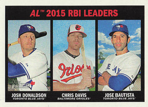 2018 Topps Heritage Baseball RBI Leaders Josh Donaldson - Chris Davis - Jose Bautista #241