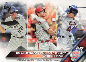 2016 Topps Baseball League Leaders Nolan Arenado - Paul Goldschmidt - Anthony Rizzo #166