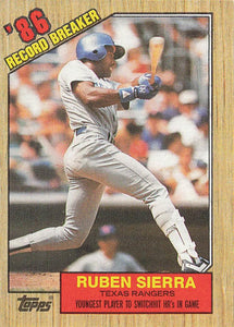 1987 Topps Baseball Ruben Sierra #6
