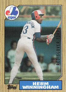 1987 Topps Baseball Rediscover Topps Herm Winningham #141