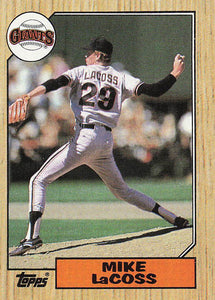 1987 Topps Baseball Mike LaCoss #151