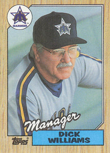1987 Topps Baseball Dick Williams #418