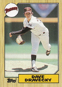 1987 Topps Baseball Dave Dravecky #470