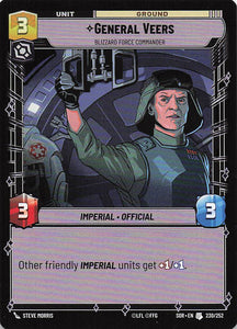 Star Wars Unlimited Spark Of Rebellion #230 General Veers