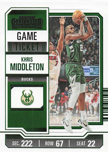 2023-24 Panini Contenders Basketball Game Ticket Green Khris Middleton #49
