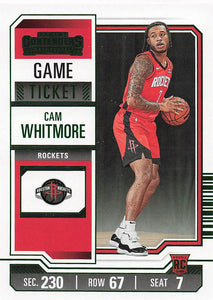 2023-24 Panini Contenders Basketball Game Ticket Green Cam Whitmore #95 RC