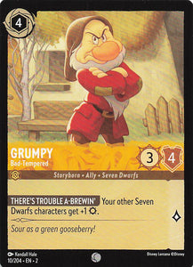 2023 Disney Lorcana Rise of the Floodborn  Grumpy, Bad-Tempered  #10