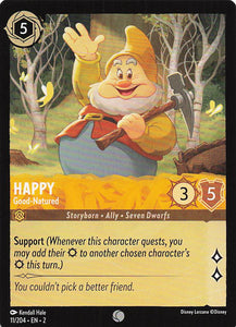 2023 Disney Lorcana Rise of the Floodborn  Happy, Good-Natured  #11