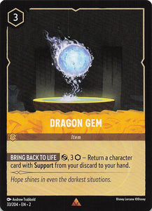 2023 Disney Lorcana Rise of the Floodborn  Dragon Gem  #33
