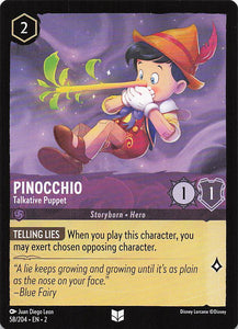 2023 Disney Lorcana Rise of the Floodborn  Pinocchio, Talkative Puppet  #58