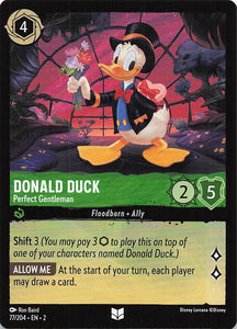 2023 Disney Lorcana Rise of the Floodborn  Donald Duck, Perfect Gentleman  #77