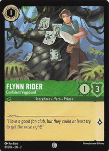 2023 Disney Lorcana Rise of the Floodborn  Flynn Rider, Confident Vagabond  #81