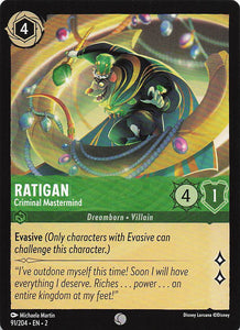 2023 Disney Lorcana Rise of the Floodborn  Ratigan, Criminal Mastermind  #91