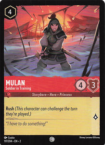 2023 Disney Lorcana Rise of the Floodborn  Mulan, Soldier in Training  #117