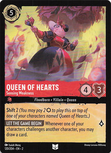 2023 Disney Lorcana Rise of the Floodborn  Queen of Hearts, Sensing Weakness  #120
