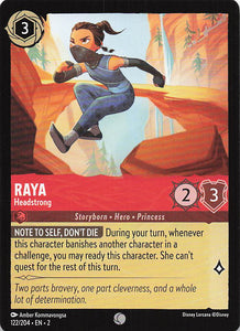 2023 Disney Lorcana Rise of the Floodborn  Raya, Headstrong  #122