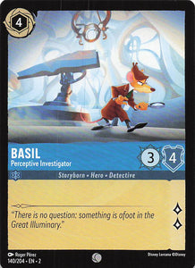 2023 Disney Lorcana Rise of the Floodborn  Basil, Perceptive Investigator  #140