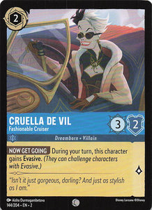 2023 Disney Lorcana Rise of the Floodborn  Cruella De Vil, Fashionable Cruiser  #144