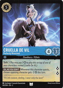 2023 Disney Lorcana Rise of the Floodborn  Cruella De Vil, Perfectly Wretched  #145