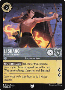 2023 Disney Lorcana Rise of the Floodborn  Li Shang, Archery Instructor  #187