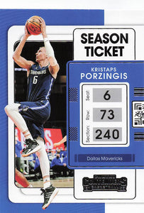 2021-22 Panini Contenders Kristaps Porzingis #38