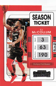 2021-22 Panini Contenders CJ McCollum #39