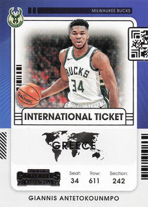 2021-22 Panini Contenders International Ticket Giannis Antetokounmpo #4
