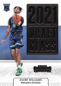 2021-22 Panini Contenders 2021 Draft Class Contenders Ziaire Williams #10 RC