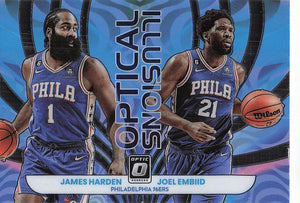 2022-23 Panini Donruss Optic Optical Illusions James Harden - Joel Embiid #1