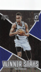 2022-23 Panini Donruss Optic Winner Stays Blue Prizm 24/85 Tim Duncan #4