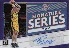 2020-21 Donruss Optic Signature Series Purple Prizm TJ Leaf #SS-TJL