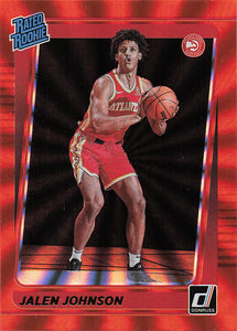 2021-22 Panini Donruss Holo Orange Laser Jalen Johnson #231 RC