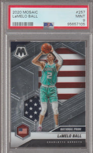 2020-21 Panini Mosaic LaMelo Ball #257 RC PSA 9