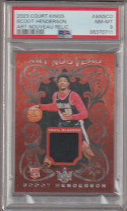 2023-24 Panini Court Kings Art Nouveau Relic Scoot Henderson #ANSCO PSA 8