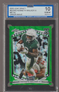 2022 Leaf Draft Metal Green Wave Kenneth Walker III #B-KW2 ISA 10