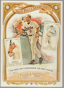 2012 Topps Allen & Ginter Baseball Highlight Cabinets Cal Ripken Jr. - Lou Gehrig #BH-3