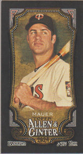 2024 Topps Allen & Ginter Mini Black Border Joe Mauer #190