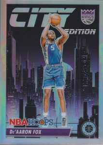 2023-24 Panini NBA Hoops Premium Stock City Edition Silver Przm De'Aaron Fox #24