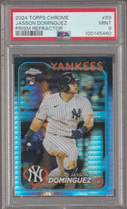 2024 Topps Chrome Prism Refractor Jasson Dominguez #89 RC PSA 9