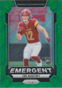 2024 Panini Prizm Emergent Green Luke McCaffrey #14 RC