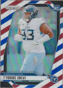 2024 Panini Prizm Red White Blue T'Vondre Sweat #394 RC